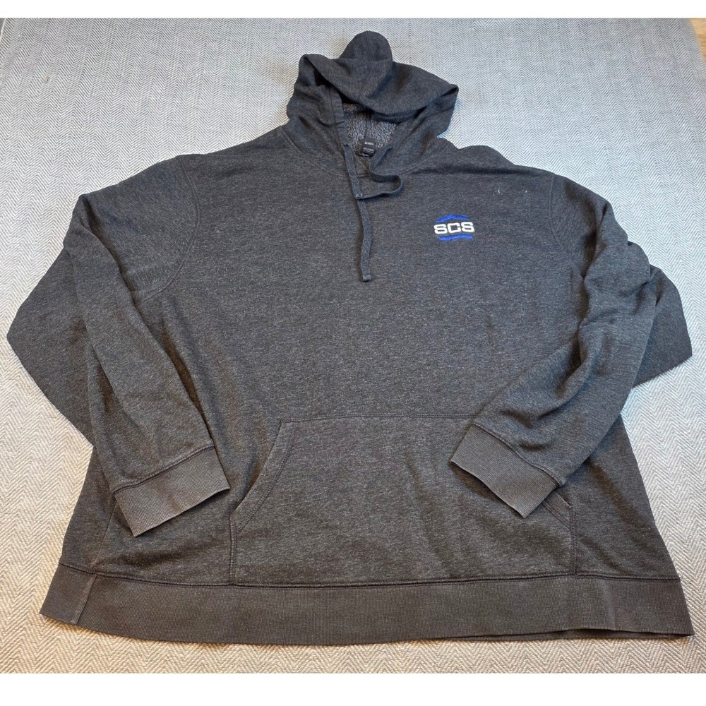 District Mens Hoodie 4XL Charcoal Gray Heather SCS Embroidered Pullover Fleece